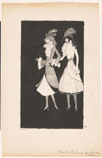 Two elegantly dressed young women
