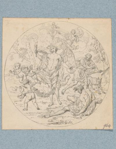 Hymenaeus, drawn by Erotes, driving away Selfishness and passing Envy (in a box with 43 drawings)