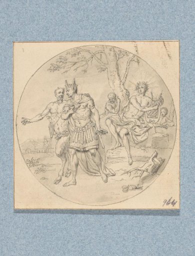 Apollo and King Midas with donkey ears (in a box with 43 drawings)
