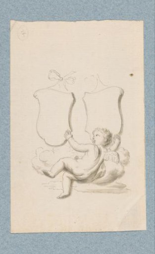 Putto with coats of arms (in a box with 43 drawings)