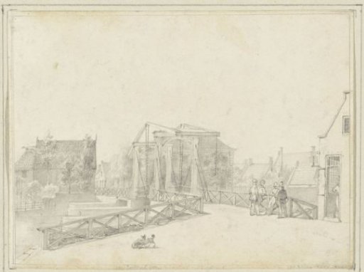 Drawbridge over the lock in the Vecht at Muiden