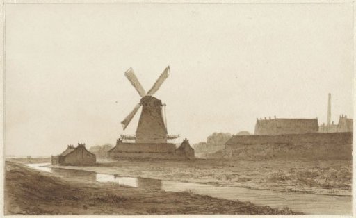Mill at the bastion Het Blauwhoofd in Amsterdam