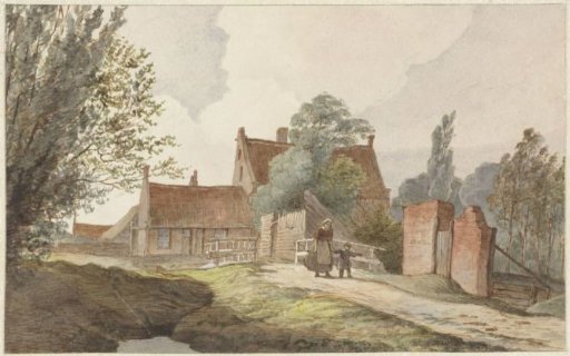 Houses along a path near Amsterdam