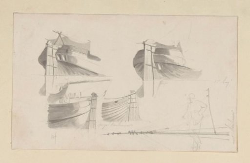 Study sheet with rigging of sailing ships