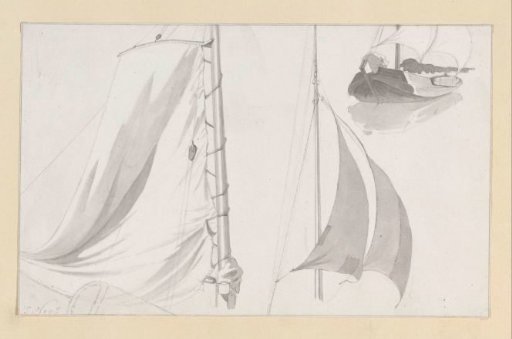 Study sheet with masts and sails