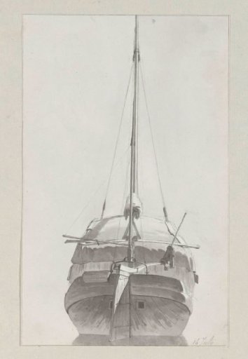 Several sailing ships, at the quay