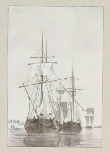 Sailing ship, seen from behind