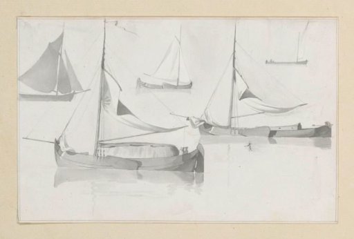 Study sheet with sailing ships