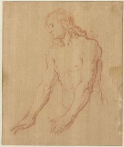 Nude young man, half-length