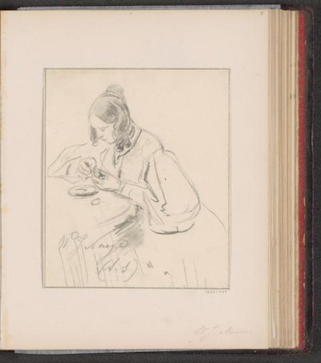 Woman at a table
