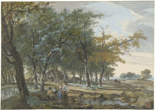Landscape with a House Among Trees and a Road Along Fields