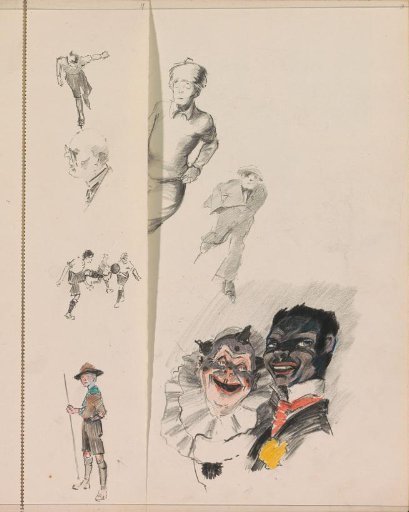 Figure studies, including footballing boys