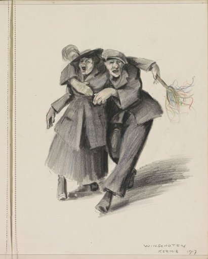 Drunken couple at the fair in Winschoten