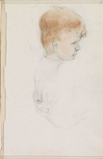 Child's Head, in Profile to the Right