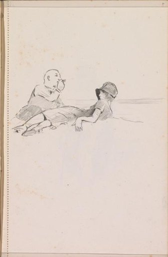 Man and woman lying on a beach