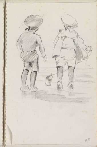Two Playing Children by the Sea