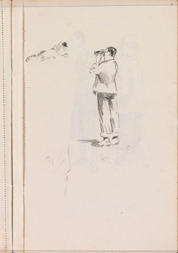 Man with a telescope and a reclining woman