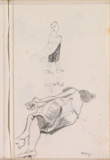 Reclining woman in a dress
