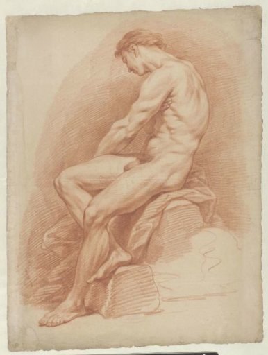 Seated male nude