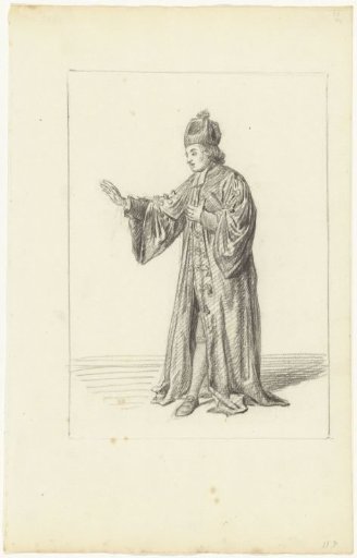 Standing cleric, with raised arm