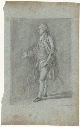Standing man with outstretched hand