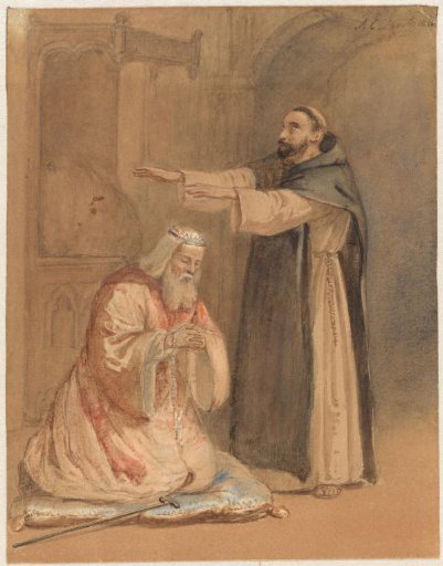The Blessing of a King by a Monk