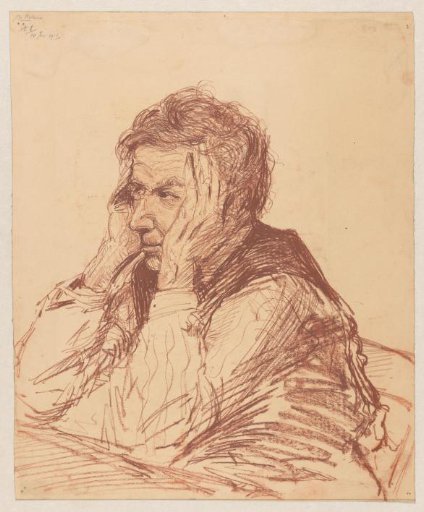 Seated Man with Head Supported by Hands