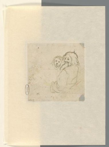 Bearded man and a woman's head
