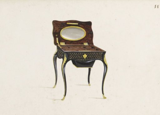 Design for a needlework table in neo-rococo style