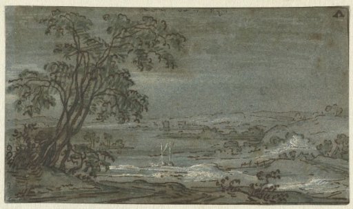 Hilly landscape with a river bend