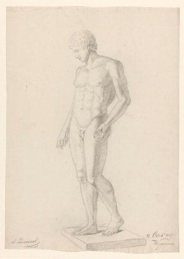 Plaster cast of an antique statue of a standing nude man