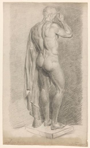 Academic study after plaster of an antique statue: standing man