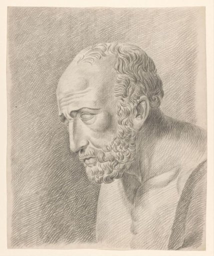 Academic study after a plaster cast of an antique bust of a man
