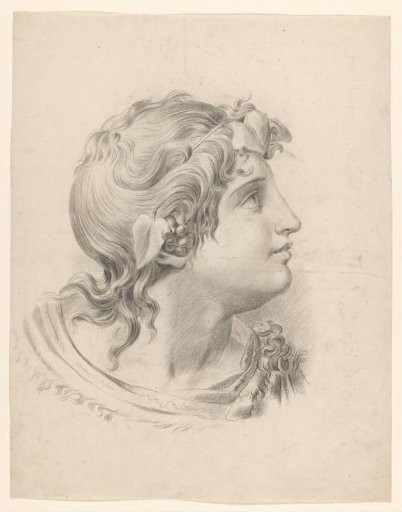 Head of a bacchant, facing right