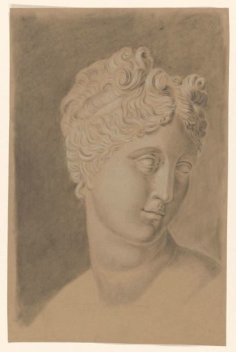 Academic study after a plaster cast of an antique statue: bust of a woman