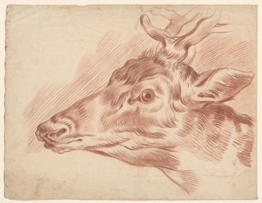 Head of a stag, facing left