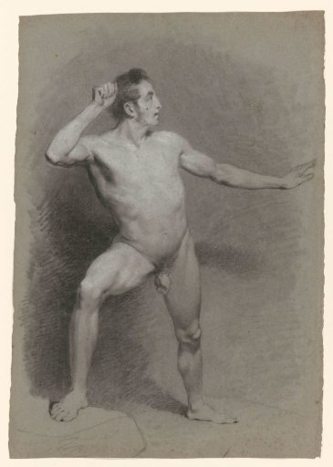Standing male nude, facing right