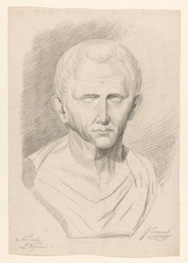 Plaster cast of an antique bust of a man