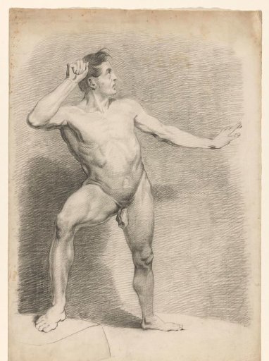 Academy study: standing male nude