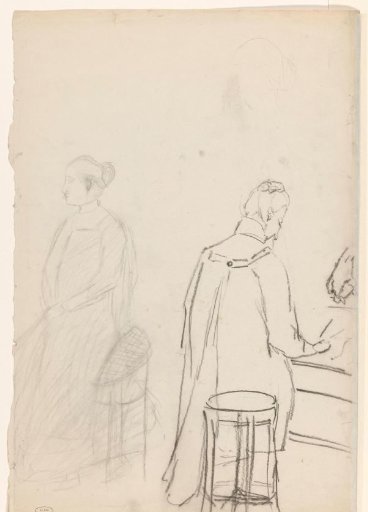 Drawing student and seated woman (model?)