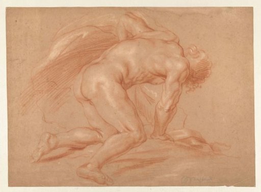 Kneeling male nude