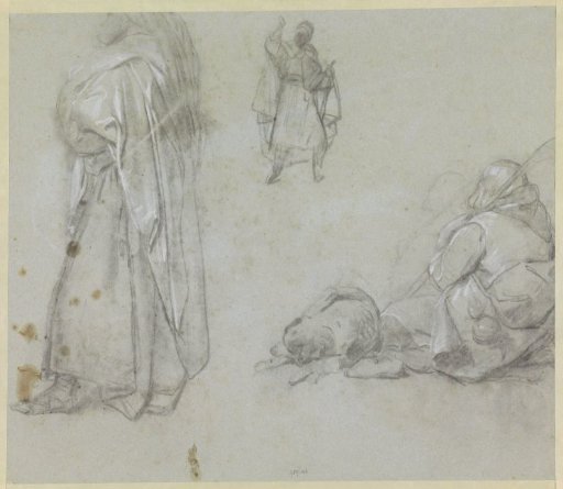 Sketches of a shepherd and two Orientals