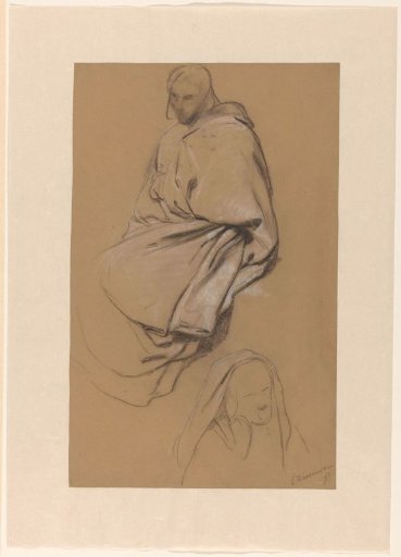 Studies for the Preaching of John the Baptist in the Wilderness: seated figures