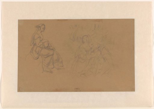 Studies for the Preaching of John the Baptist in the Wilderness: seated figures