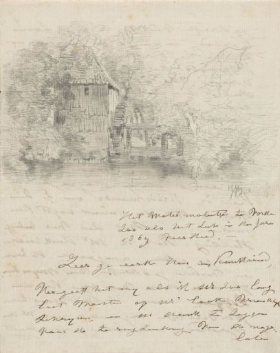 Watermill at Vorden, on a letter to Carel Vosmaer