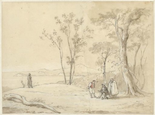 Landscape with draughtsman, clergyman and other figures