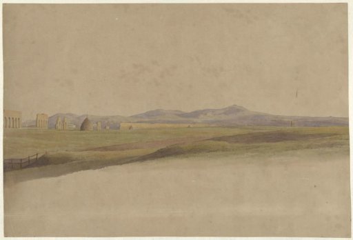 Panoramic landscape with aqueduct, Aqua Claudia