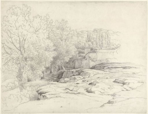 Landscape study with buildings