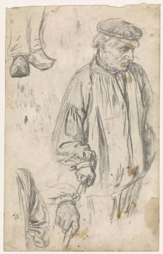 Studies of a peasant with a staff