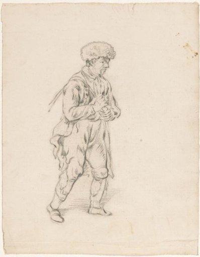 Walking man with a strap over the shoulder